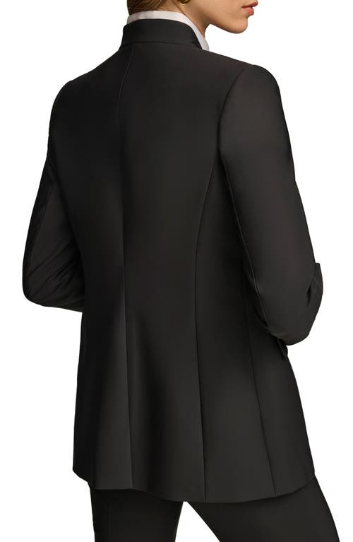 Shop Donna Karan Sleeve Button Detail Shawl Collar Jacket In Black