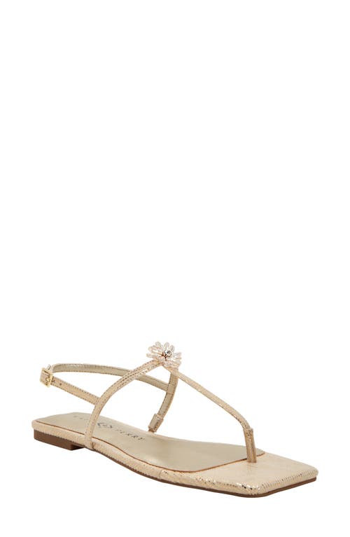 The Camie T-Strap Slingback Sandal in Gold