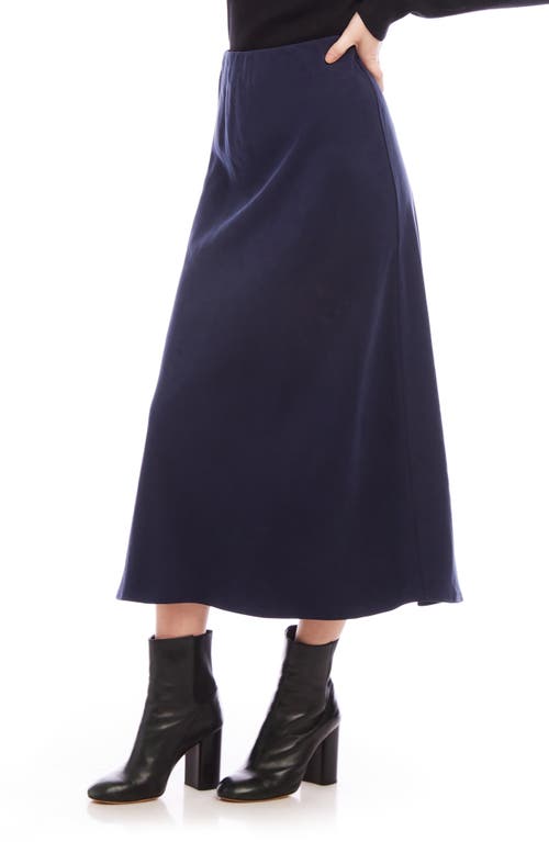 Shop Karen Kane Bias Cut Midi Skirt In Navy