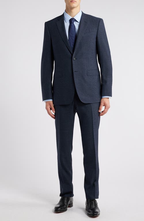 Shop Canali Milano Trim Fit Impeccabile Microcheck Super 130s Wool Suit In Navy