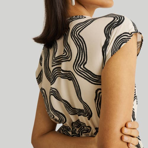 Reistor Deep V-neck Gathered Dress In Maze