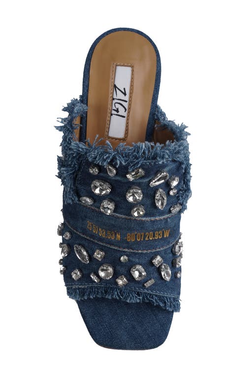 Zigi Zhara Embellished Platform Slide Sandal In Bludm