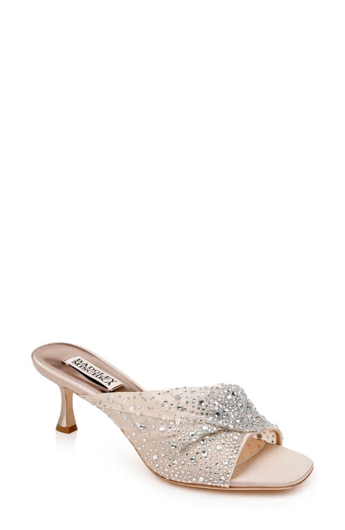 Shop Badgley Mischka Collection Brandy Slide Sandal In Soft Nude Satin