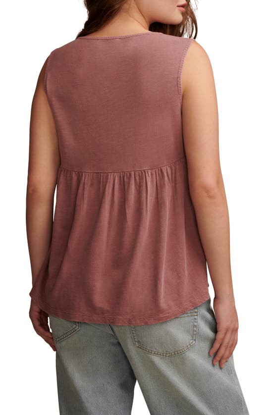 Shop Lucky Brand Lace Trim Tunic Tank In Rose Brown