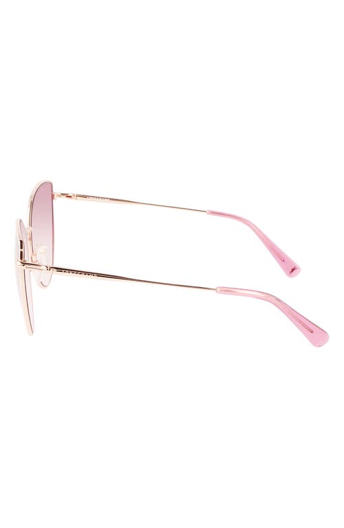 Shop Longchamp Roseau 60mm Cat Eye Sunglasses In Rose Gold/rose