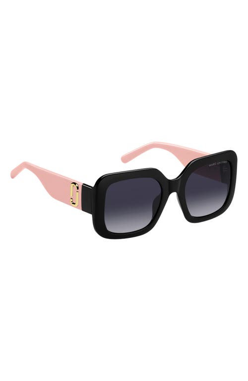 Marc Jacobs 53mm Gradient Square Sunglasses In Black Pink/dark Grey Sf