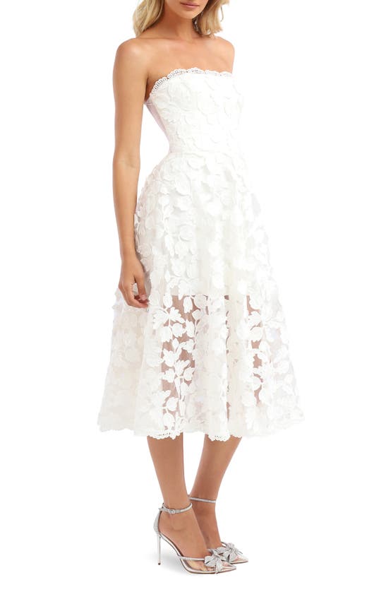 HELSI HELSI FLORENCE SEQUIN FLORAL STRAPLESS MIDI DRESS