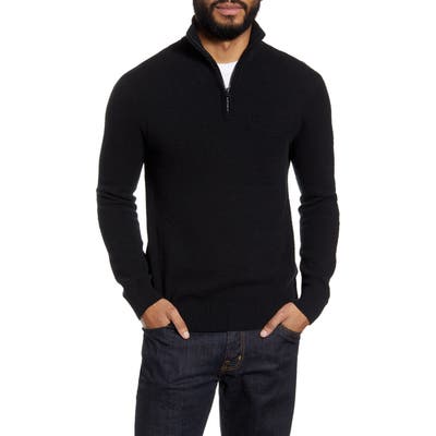 Club Monaco Quarter Zip Boucle Sweater, Black