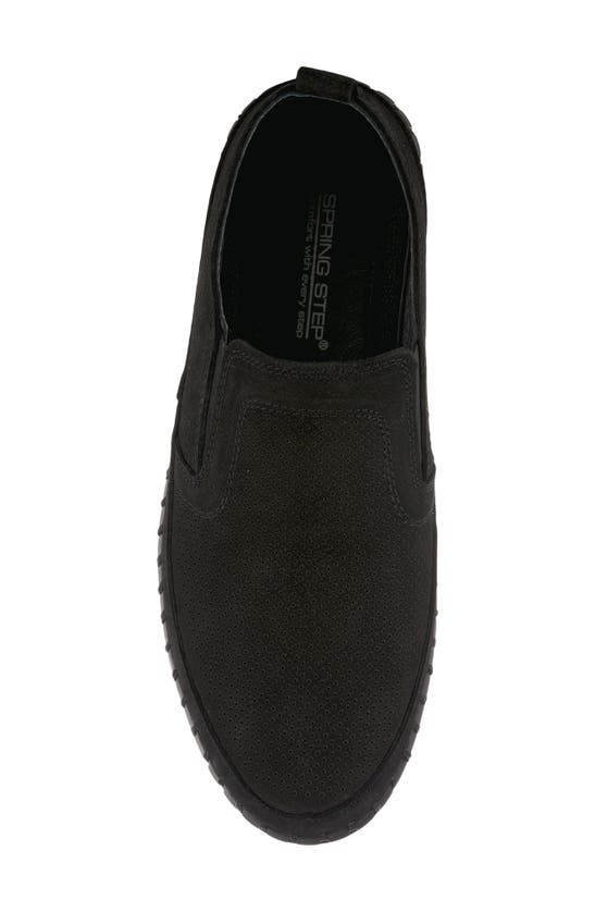 Spring Step Mateo Slip-on Sneaker In Black Nubuck