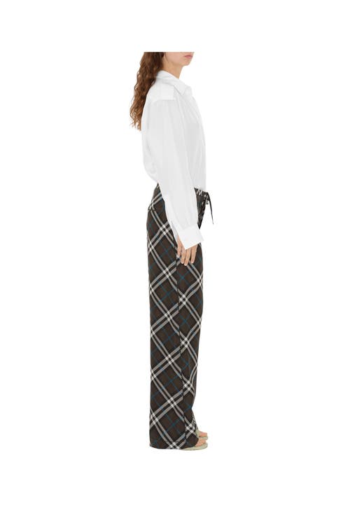 Burberry Check Silk Pyjama Trousers In Snug