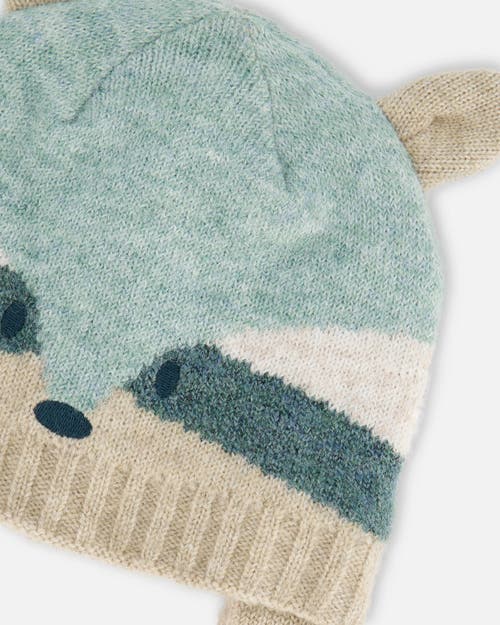 Shop Deux Par Deux Baby Unisex Knit Hat With Ears Racoon Face In Raccoon Face