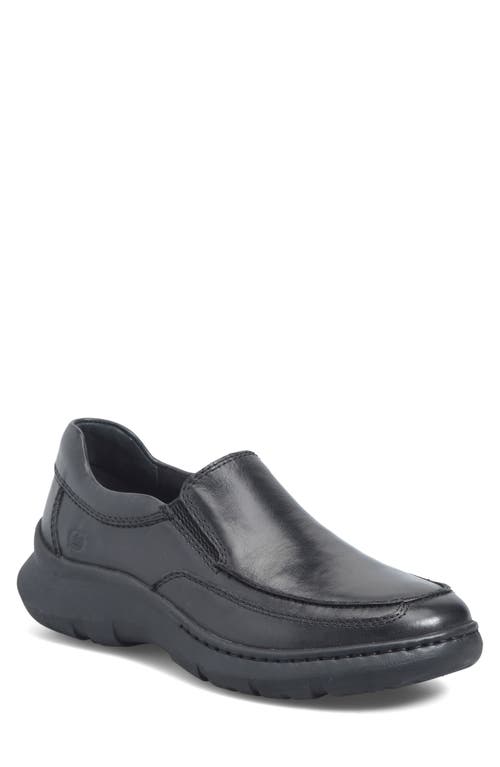 Børn Cambridge Slip-On Sneaker in Black Leather 