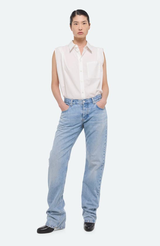 Shop Helmut Lang Low Rise Straight Leg Jeans In Blue