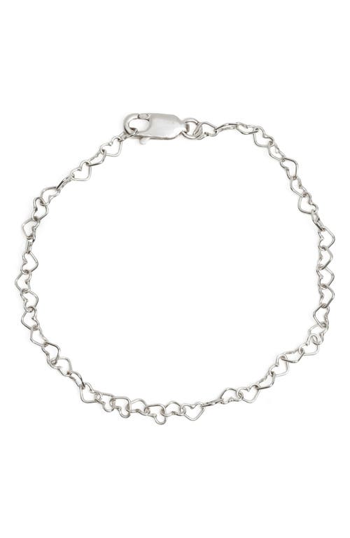 Heart Chain Bracelet in Silver