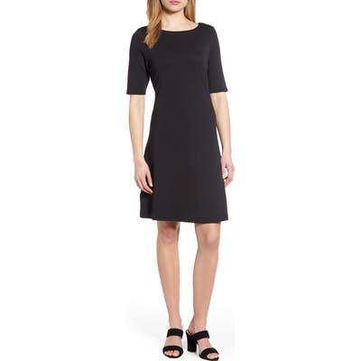 Tommy Bahama Drapey Elbow Sleeve Ponte Dress, Black