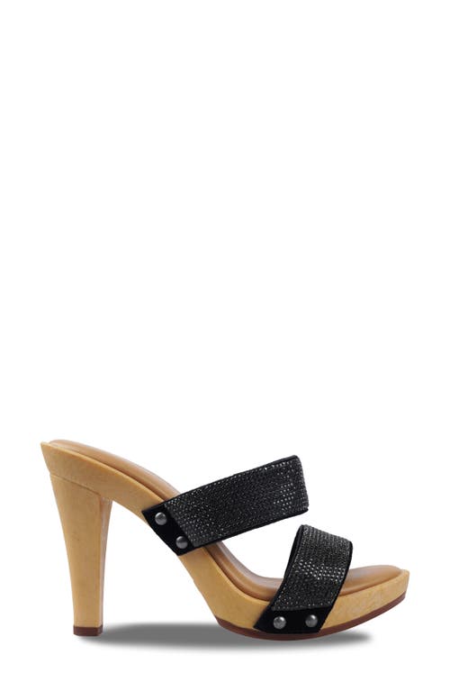 Shop Candies Candie's Genesys Platform Slide Sandal In Black Sequin