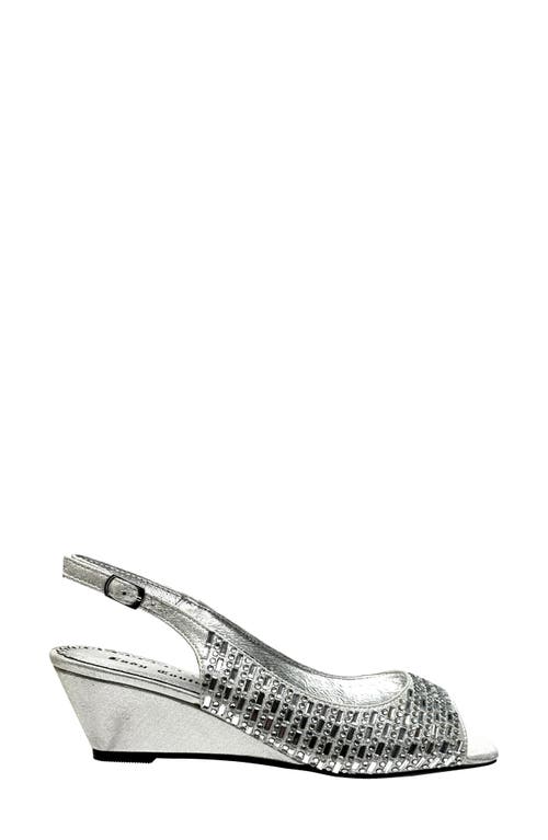 Lady Couture Queen Slingback Wedge Heel Sandal In Silver