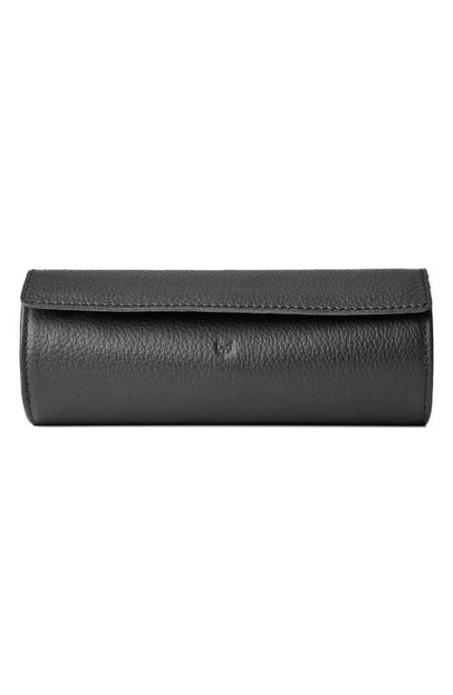 CAPRA LEATHER 3-Watch Case & Stand in Black