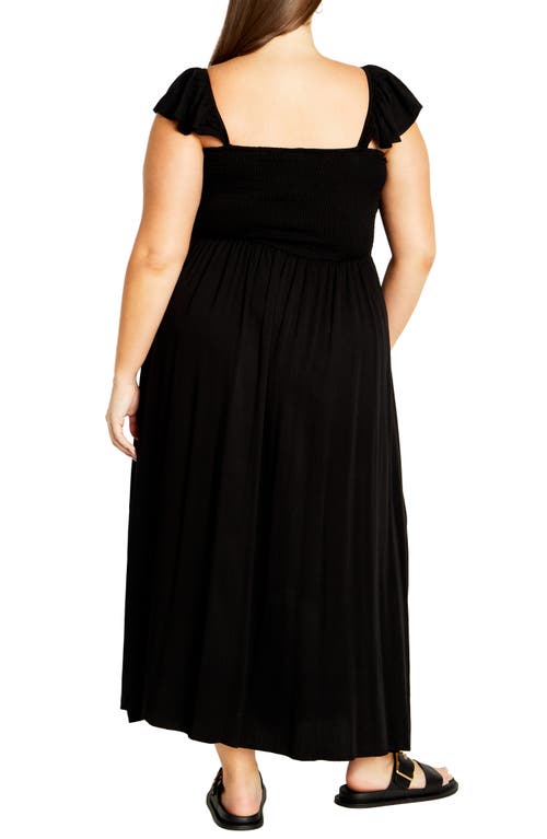 Shop City Chic Tiarne Smocked Maxi Dress In Black