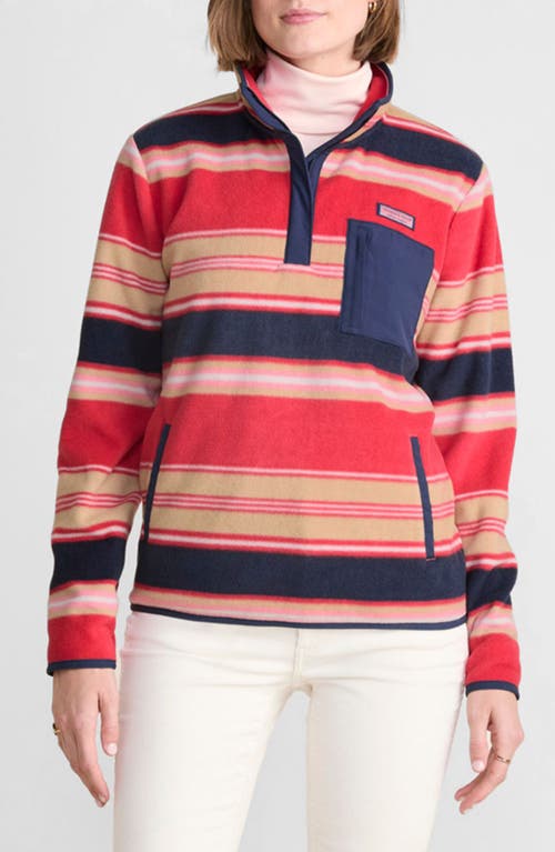 VINEYARD VINES VINEYARD VINES STRIPE FLEECE QUARTER ZIP PULLOVER 