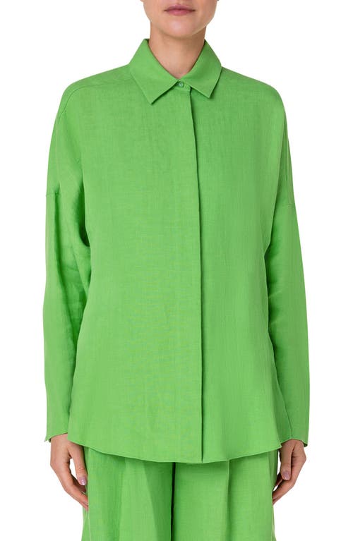Relaxed Fit Long Sleeve Shirt in Green