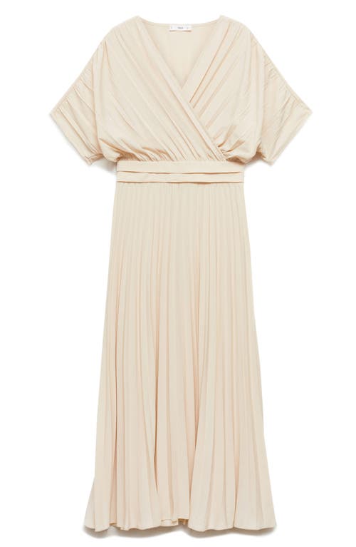 MANGO MANGO PLEATED FAUX WRAP DRESS