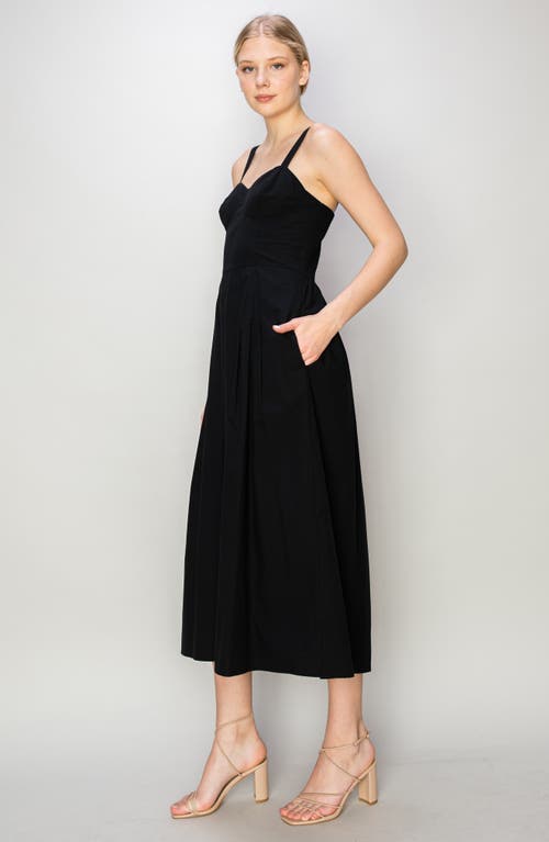 Shop Melloday Pleated A-line Sundress In Black