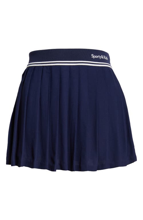 Shop Sporty And Rich Sporty & Rich Abigail Pleated Skirt In Navy