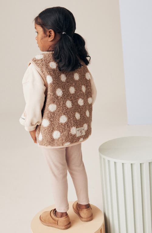 Shop Next Kids' Faux Shearling Vest, Sweatshirt & Leggings Set In Brown