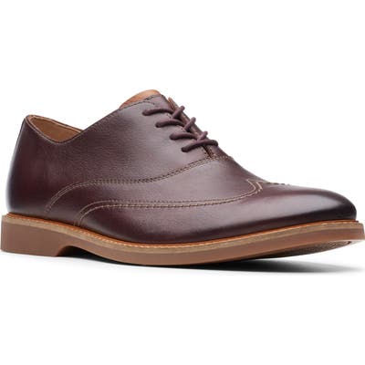 Clarks Atticus Vibe Plain Toe Oxford- Brown