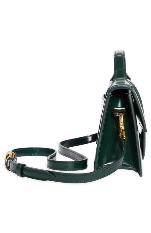 Shop Jacquemus Long Le Bambino Leather Shoulder Bag In Dark Green 590