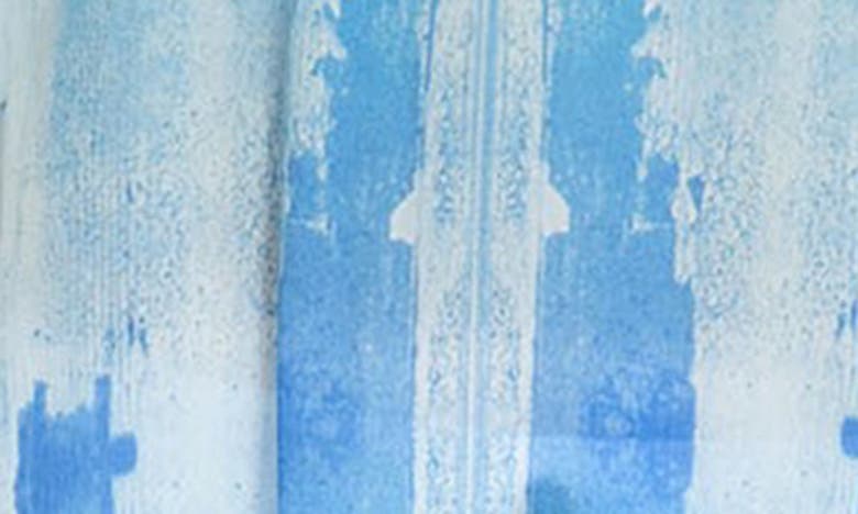 Shop Apny Watercolor Print Chiffon Popover Top In Turquoise Multi