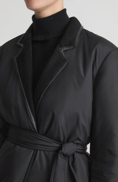 Shop Lafayette 148 New York Insulated Reversible Trench Jacket In Black