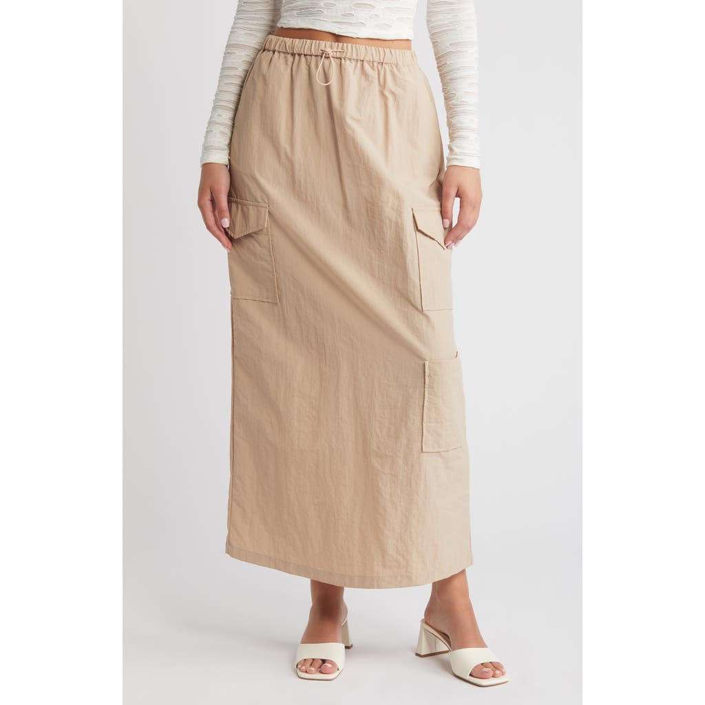 Something New Alicia Parachute Maxi Skirt In Neutral