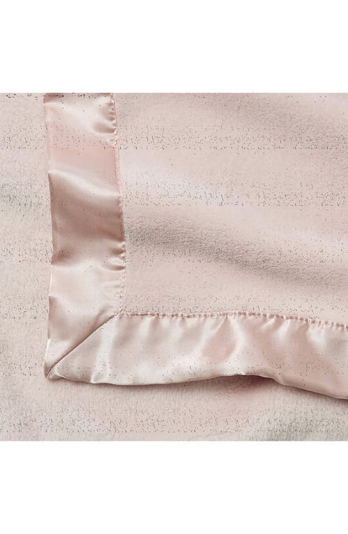 Elegant Baby Satin Trim Fleece Blanket In Pink
