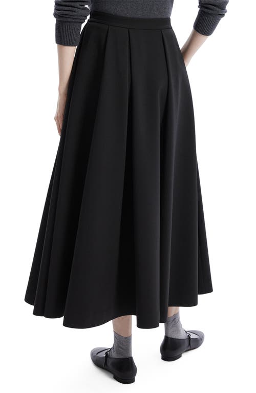 Theory Irregular Pleat Maxi Skirt In Black