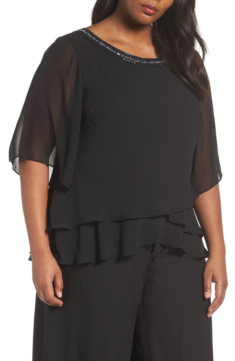 Alex Evenings Embellished Tiered Chiffon Blouse Plus Size Nordstrom alex-evenings-embellished-tiered-chiffon-blouse-plus-size-nordstrom