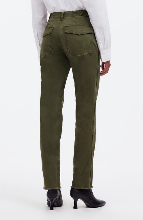 Madewell Garment Dyed Slim Straight Leg Utility Pants In Faded Ivy