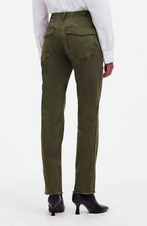 Shop Madewell Garment Dyed Slim Straight Leg Utility Pants In Faded Ivy