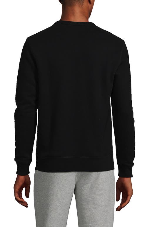 Lands' End Long Sleeve Serious Sweats Crewneck Sweatshirt In Black