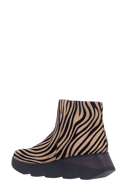 L'amour Des Pieds Hally Platform Wedge Bootie In Tan/black