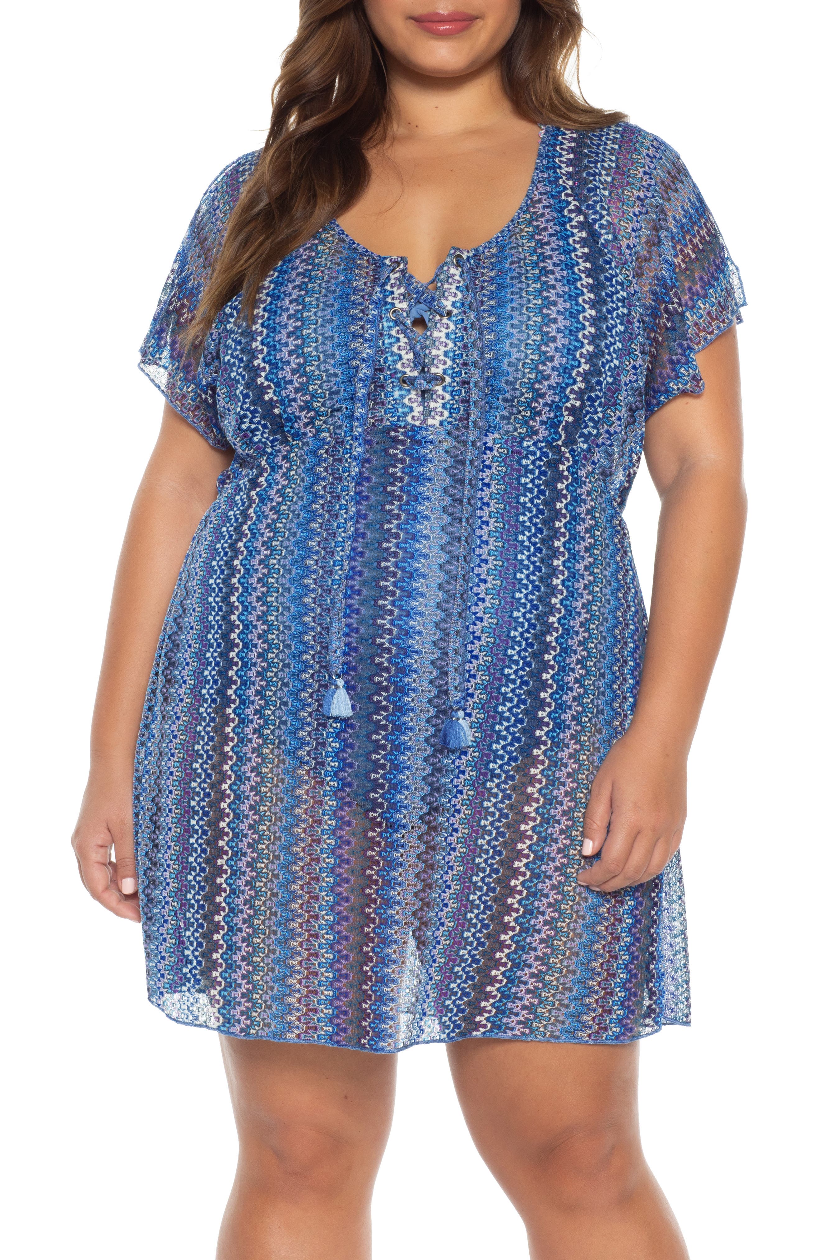 Plus Size Becca Etc. Pierside Cover-Up Tunic Dress, Blue