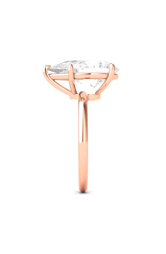 Hautecarat 18k White Gold Pear Lab Created Diamond Engagement Ring In 18k Rose Gold