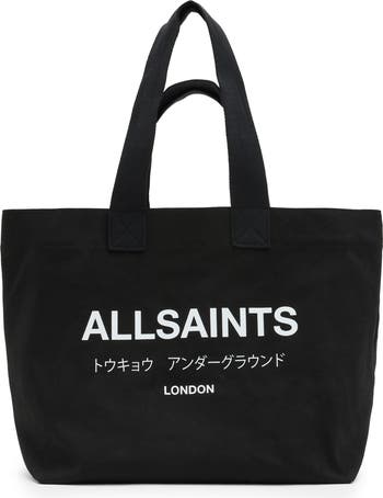 AllSaints Ali Logo Cotton Canvas East West Tote Nordstrom