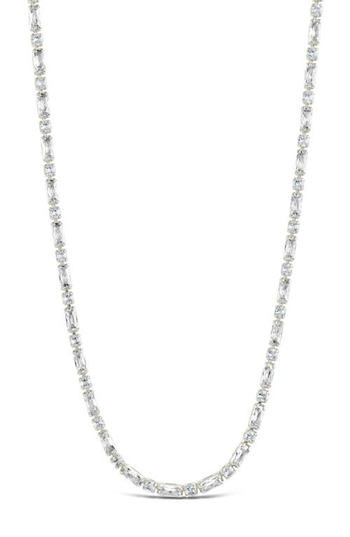 Sterling Forever Georgia Cubic Zirconia Tennis Necklace In Silver