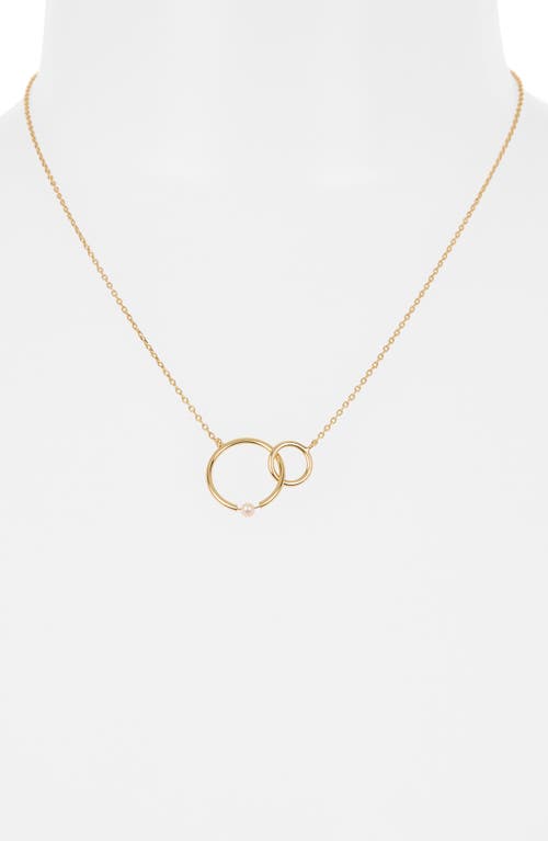 Argento Vivo Sterling Silver Interlink Circle Faux Pearl Necklace In Gold