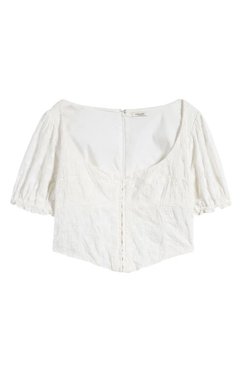 Mistress Rocks Floral Stretch Cotton Broderie Top White at Nordstrom,