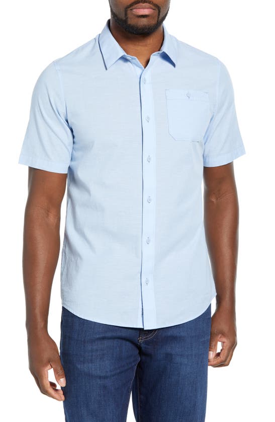 Travismathew Studebaker Regular Fit Short Sleeve Shirt In Blue