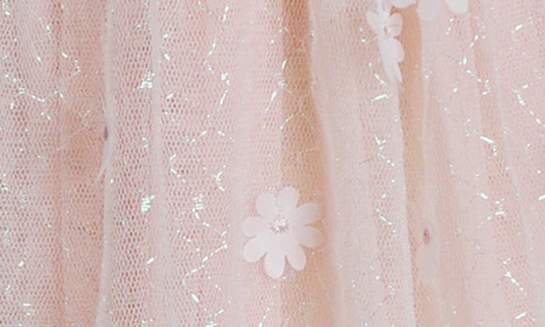 Shop Popatu Kids' Metallic 3d Floral Party Dress In Dusty Pink