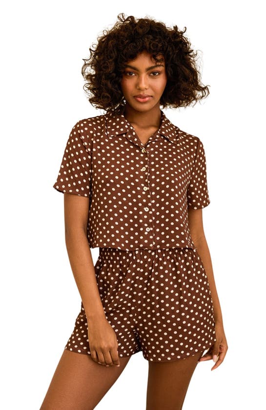 Dippin Daisys Slumber Party Set In Dotted Brown